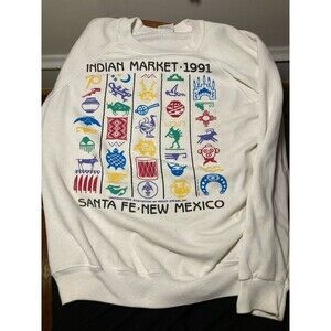 1991 Santa Fe, New Mexico Sweatshirt Native American/Indian Market Fair Med